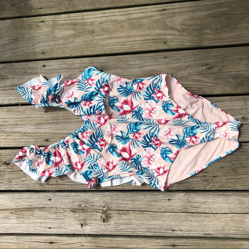 One Piece Floral Bathing Suit